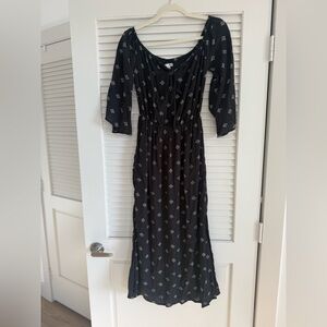 Like New! Amuse Society Black and White Boho Long Sleeve Dress